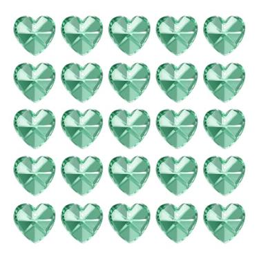 Imagem de PATIKIL K9 Contas de coração de cristal 1 furo pingentes, pacote com 30 14 mm lustre prismas peças ornamentos contas penduradas para decoração de artesanato de artes faça você mesmo, verde escuro