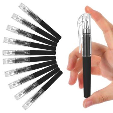 Imagem de Mabor Mini canetas de gel, 10 peças de caneta de tinta preta de bolso de 0,5 mm, caneta pequena curta, canetas de escrita suave e de secagem rápida para bolso, diário, bloco de notas, escritório