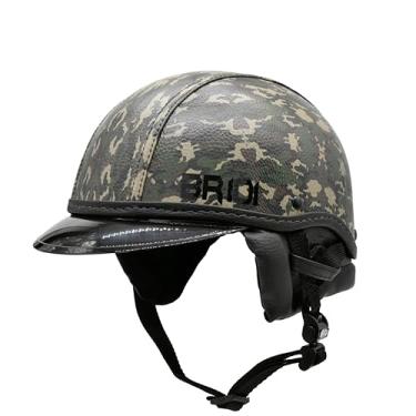 Imagem de Capacete Coquinho Scooter E-bike Moto Elétrica Pala Compacta (Marrom/Verde, M - 57/58)