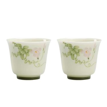 Imagem de Conjunto de chá de gongfu pintado à mão boutique – Asagao de verão em esmalte verde macio, inclui mini bule, Gaiwan, xícaras de chá, bandeja de bule de chá e Jianshui, conjunto de cerimônia de chá