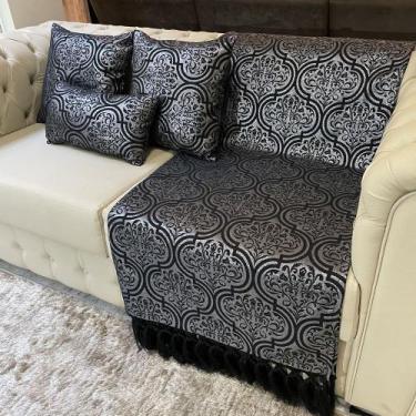 Imagem de Kit Manta Arabesco, 2 Capas de Almofada e 1 Almofada Retangular Luxo P