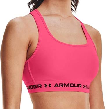 Imagem de Under Armour Sutiã esportivo feminino com costas cruzadas, Cerise (653)/Preto, P
