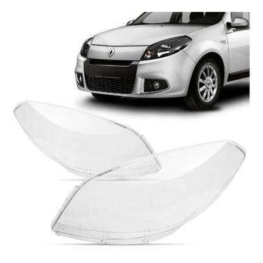 Imagem de Par Lente Farol Sandero 12 13 14 Stepway Transparente - Novo