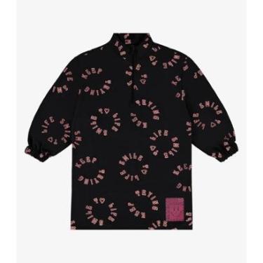 Imagem de Vestido Infantil Manga Longa Rovi Kids Preto-Feminino