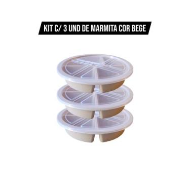 Imagem de Kit Marmita Conservadora de Alimentos 4 Divisórias Térmica, Reutilizáv