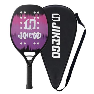 Imagem de Raquete De Tênis De Praia De Fibra De Carbono, Pá De Superfície Matte/Lustrosa, Raquete Profissional Original, 19mm De Espessura (JKB001-Roxo)