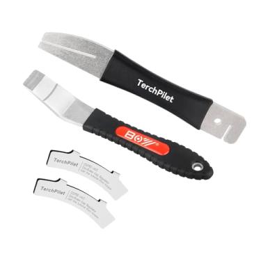 Imagem de TerchPilet Kit de ferramentas de reparo de freio a disco de bicicleta de prensa de pistão hidráulico – Conjunto de 4 peças com forquilha de rotor e reguladores de folga de freio – Ferramenta de