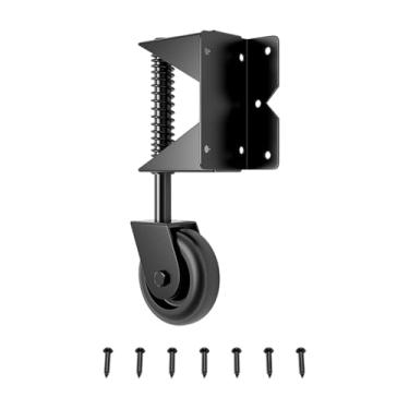Imagem de shamjina 4 polegadas de gama de madeira roda gole de roda de 360 ​​graus peças de reparo de reparo universal placa de montagem universal reposição de mola de, Esquerda