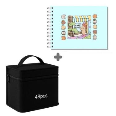 Imagem de 24/36/48/60 Cores Caneta Marcadora Kit Com Ponta Dupla - Lusen, Cadern