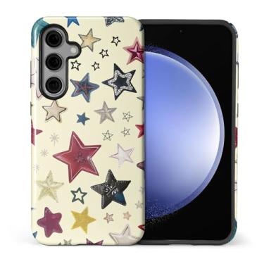Imagem de ilikediy Capa para Samsung Galaxy S24, HL2 Estética Cor Estrelas Híbridas 2 Camadas Capa Rígida Silicone Design Padrão Capa Protetora