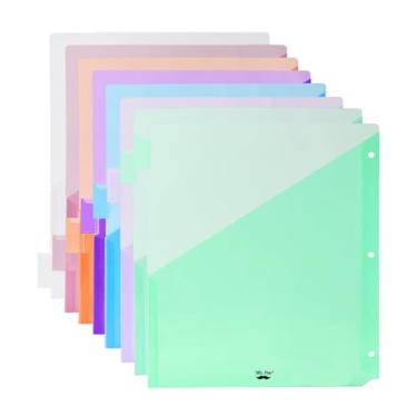 Imagem de Mr. Pen - Divisores de fichário com bolsos e abas, pacote com 8, divisórias de bolso para fichário de 3 anéis com abas, divisórias com bolsos, divisórias de fichário, divisórias de plástico com bolsos