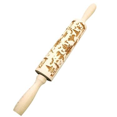 Imagem de Generic Rolo de massa de madeira em para biscoitos, utensílios de cozinha com padrões temáticos de Halloween, rolo de massa para biscoitos e tortas de, Chapéu