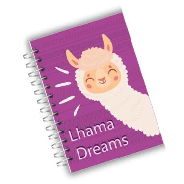 Imagem de Caderno de anotação A5 com pauta Lhama 150 folhas espiral com bolsinho de papel