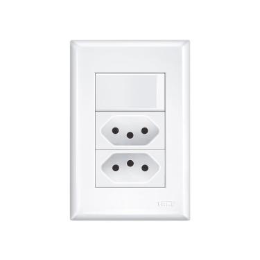 Imagem de Interruptor Simples E Tomada Dupla 2P+T 20A Fame Evidence Co