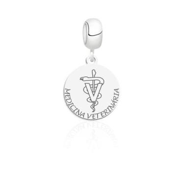 Imagem de Berloque profissão medicina veterinária prata 925 legítima - Elegancy 