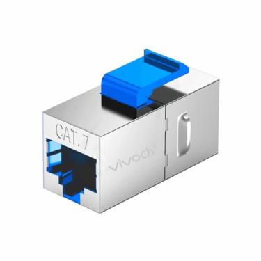 Imagem de 2 unidades Cat7 Keystone Coupler, Cat7 Keystone Jack Inline Coupler Sheilded RJ45 8P8C Cat7/Cat7A up to 10 Gbps for Ethernet LAN cabo Extender Adapter