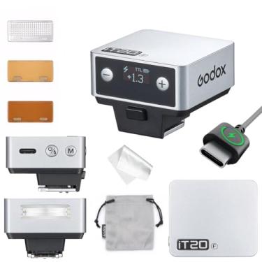 Imagem de Godox Flash IT20 F IT20F para mini câmera Fuij, flash GODOX iT20F IT20 F, modos TTL/manual, bateria de 7,4 V 300 mAh, reciclagem de 1,5s, com incremento de ± %d , acionamento de sapata, inclui