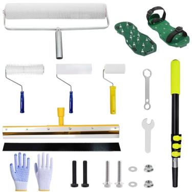 Imagem de BERXOL Kit de ferramentas de cimento autonivelante, kit de piso epóxi, rolo de ponta para autonivelamento, rolo de tinta, pontas de sapatos epóxi, ferramentas de concreto, rolo epóxi, ferramentas de