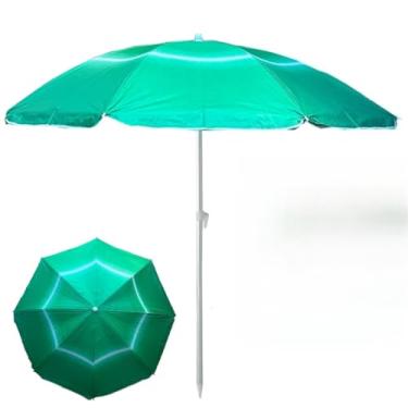 Imagem de Guarda Sol De Praia Gigante Piscina E Pesca Camping Verão 2025 Ombrelone Articulado Grande Sombrinha De Praia Sombreiro (Verde 1,90M)