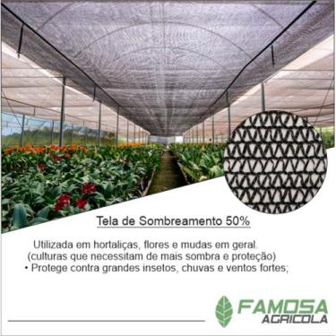 Imagem de Tela Agrícola 50% Ráfia 2x50m Qualidade Garantida! - Solpack