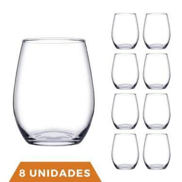 Imagem de 8 Copos De Vidro Transparente Redondo Amber Pasabahçe 440ml