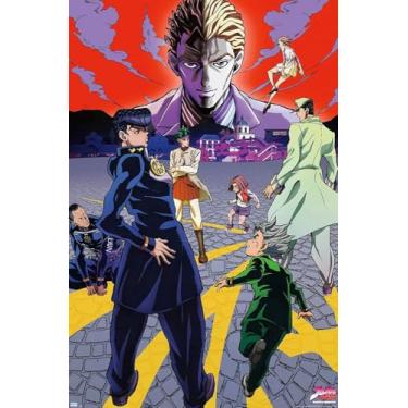 Imagem de BUY ART FOR LESS Pôster artístico oficialmente licenciado por JoJo's Bizarre Adventure - Diamante inquebrável - 61 x 91 cm - Impressão decorativa - Papel pôster - Pronto para emoldurar