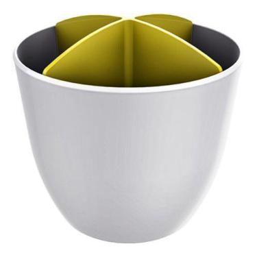 Imagem de Escorredor de Talheres e Utensílios Branco - Crippa, Amarelo