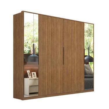 Imagem de Roupeiro de Casal Izabella c/ 6 Portas c/ 2 Espelhos Amêndola - Bela M