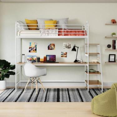 Imagem de Conjunto Cama Alta Infantil / Juvenil com Mesa de Estudos Teko Casatem