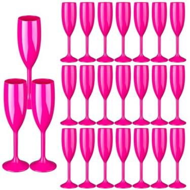 Imagem de Rkyhwowby Taça de acrílico para flauta de champanhe, reutilizável, inquebrável, taças de champanhe para despedida de solteira, casamento, chá de noiva (24, rosa)