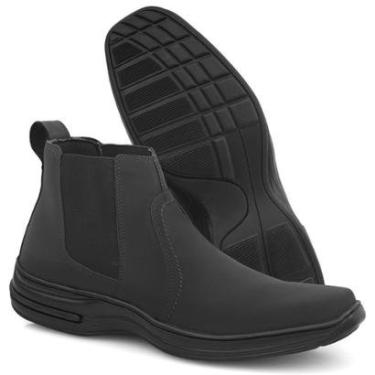 Imagem de Bota Casual Masculina em Nobuck Confort Elástico Bico Quadrado Leve Confortável-Masculino