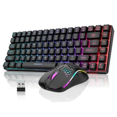 Imagem de Combo de teclado e mouse sem fio RedThunder K84 Black