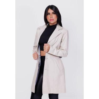 Imagem de Casaco de Couro 7/8 Marfim - Parra Couros, P