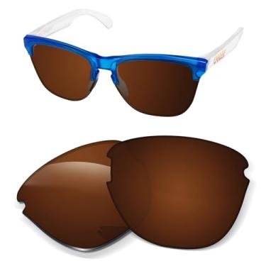 Imagem de Lentes de substituição de 1,6 mm compatíveis com óculos de sol Oakley Frogskins Lite OO9374, antiarranhões e resistentes a impactos (marrom âmbar)