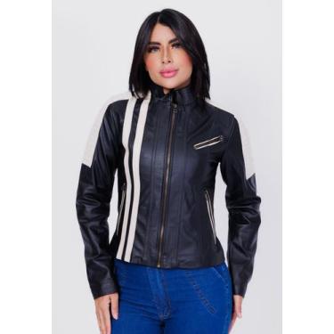 Imagem de Jaqueta de Couro Mathê Preto Marfim - Parra Couros, G