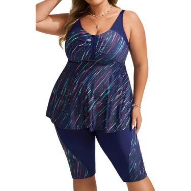 Imagem de Maiô Tankini Hanna Nikole Plus Size, 2 peças para mulheres
