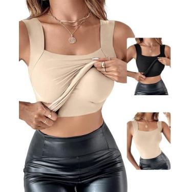 Imagem de Camisetas regatas femininas CHICME, de alta elasticidade, justas, pret