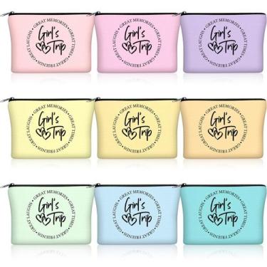 Imagem de Conjunto de bolsas de maquiagem Reginary Girls Trip, 9 peças de presen