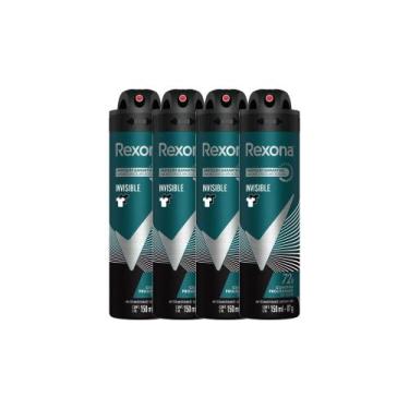 Imagem de Kit 4 Desodorante Rexona Invisible Masculino Aerosol Antitranspirante 