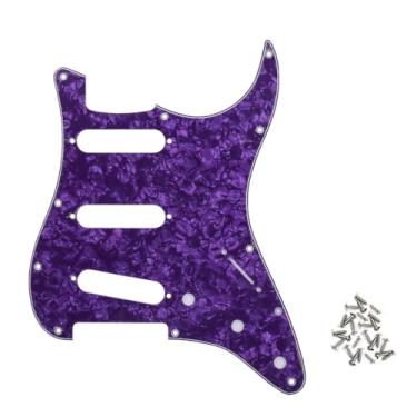 Imagem de ROZILO Purple Pearl SSS 11 Furos Strat Placa Pickguard para guitarra elétrica USA/México Stratocaster Peças de guitarra estilo moderno