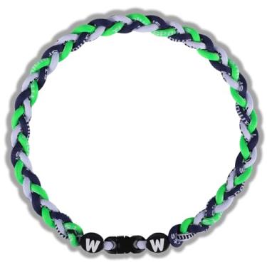 Imagem de Willtok Colar de beisebol premium de 45,7 cm com design de tornado de corda tripla trançada de nylon, 18 inch, Couro e nylon, Sem Pedra Preciosa