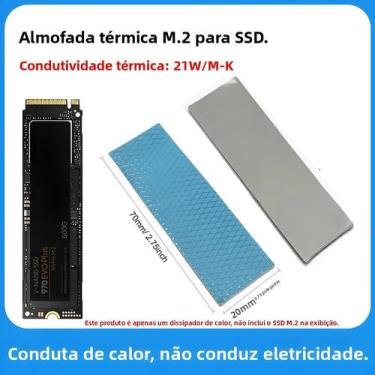 Imagem de Pad Térmico M.2 70x20mm 21W/mk Silicone Não Condutivo Para Resfriament