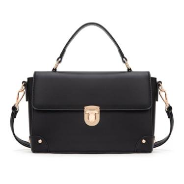 Imagem de Milan Chiva Bolsa transversal pequena feminina elegante alça superior designer bolsas quadradas, Z-obsidiana preta