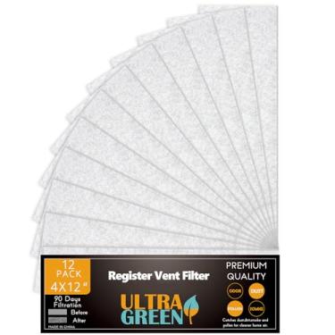 Imagem de Filtro de ventilação de ar de 10 x 12 polegadas para teto doméstico fino, substituição de filtros de piso ULTRA GREEN para registro de trabalho em purificador de ar de casa interna, ar condicionado 10