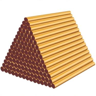 Imagem de ENPOINT 120 peças de bastões de cola quente dourada metálica mini - 10 x 0,7 cm adesivos EVA cola quente em massa para reparo de amassados de carro, carimbo de reparo doméstico projetos de arte DIY