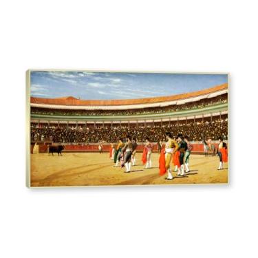 Imagem de NHLDZYH Moldura de champanhe. Pinturas a óleo famosas, (sem título 37) de Jean Leon Gerome, reprodução impressa em tela, arte de cenário para decoração de sala de estar. 40 x 68 cm - 15,7 x 26,8 pol