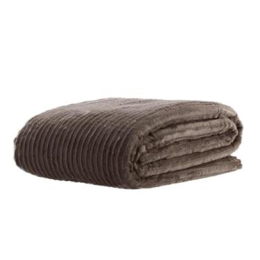 Imagem de Cobertor Manta Microfibra Casal Grande Toque Macio Fleece Soft Luster 1,80 x 2,00 (Marrom)