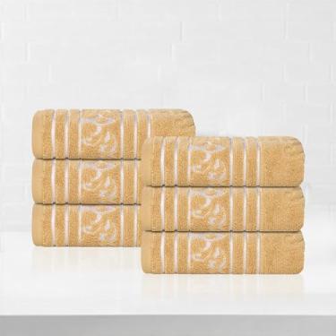 Imagem de Superior Conjunto de toalhas de mão de algodão, toalhas pequenas, artigos básicos de banheiro absorventes macios de pelúcia, essenciais para casa, spa, salão, hotel, cozinha, secagem rápida de luxo