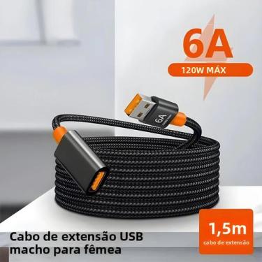 Imagem de Cabo Extensor USB 3.0 2.0 De Alta Velocidade 6A Para Laptop PC TV Xbox