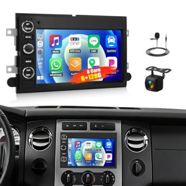 Imagem de [6+128G] Rádio estéreo para carro Android 15 de 8 núcleos para Ford F150/F250/F350 2004-2014 com carro sem fio e Android Auto, rádio automotivo com tela sensível ao toque de 7 polegadas com link